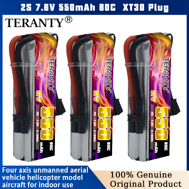 TERANTY 2S 7.6V 550mAh 80C HV  - đánh giá và giá Drone Battery High Voltage