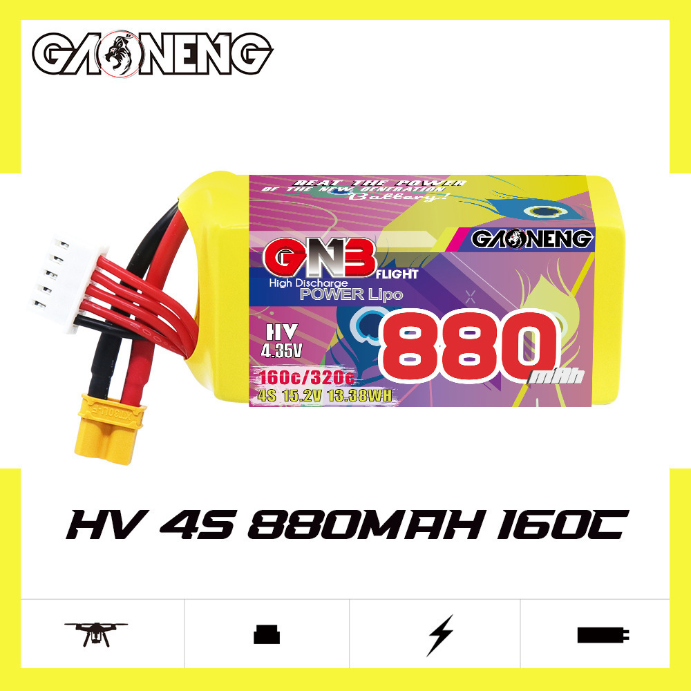 GNB 4S 880mAh 15.2V 160C/320C  - đánh giá và giá Drone Battery 4S