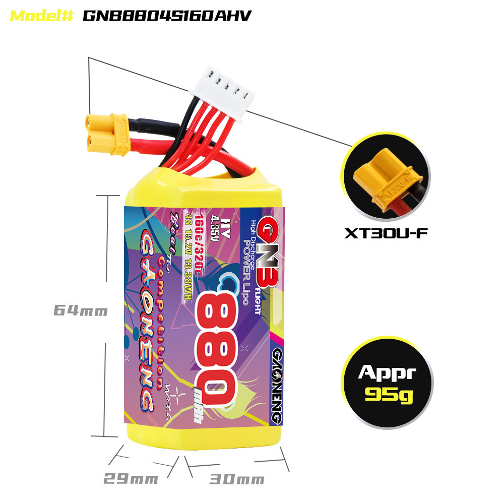 GNB 4S 880mAh 15.2V 160C/320C  - đánh giá và giá Drone Battery 4S