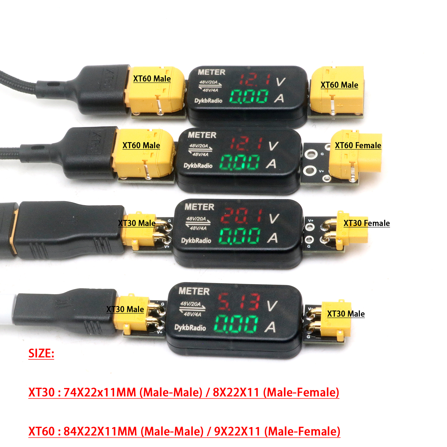 XT30/XT60 20A/4A DC Voltage Cu - đánh giá và giá Drone Battery Voltage Checker