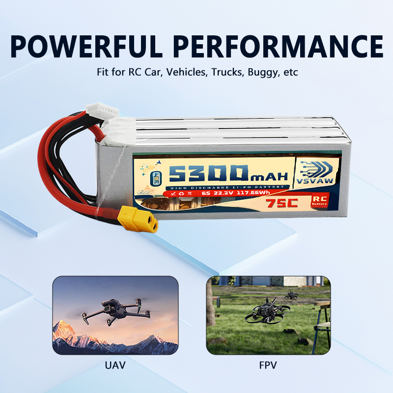 VSVAW 6S 5300mAh Lipo Battery  - đánh giá và giá Drone Battery Connector