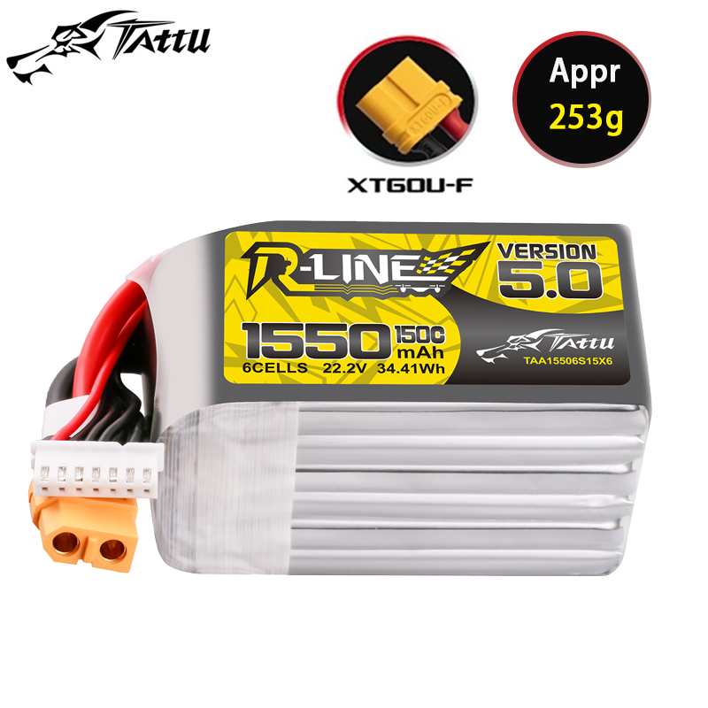 TATTU-R-LINE 5.0 22.2V 1550mAh - đánh giá và giá Drone Battery 6S
