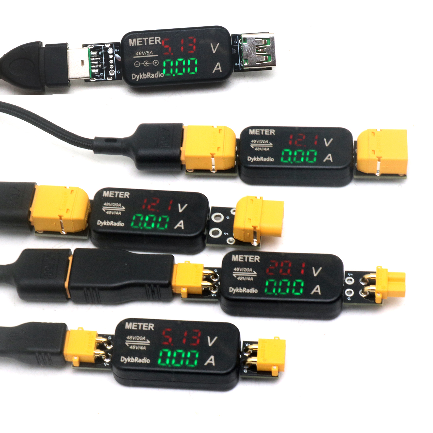 USB XT60 XT30 Voltmeter Ammete - đánh giá và giá Drone Battery Voltage Checker