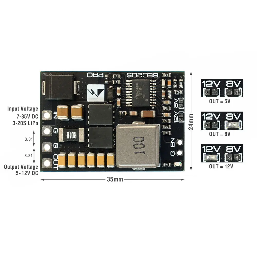 MatekSys BEC 20S-PRO 7-85V to  - đánh giá và giá Drone Battery High Voltage