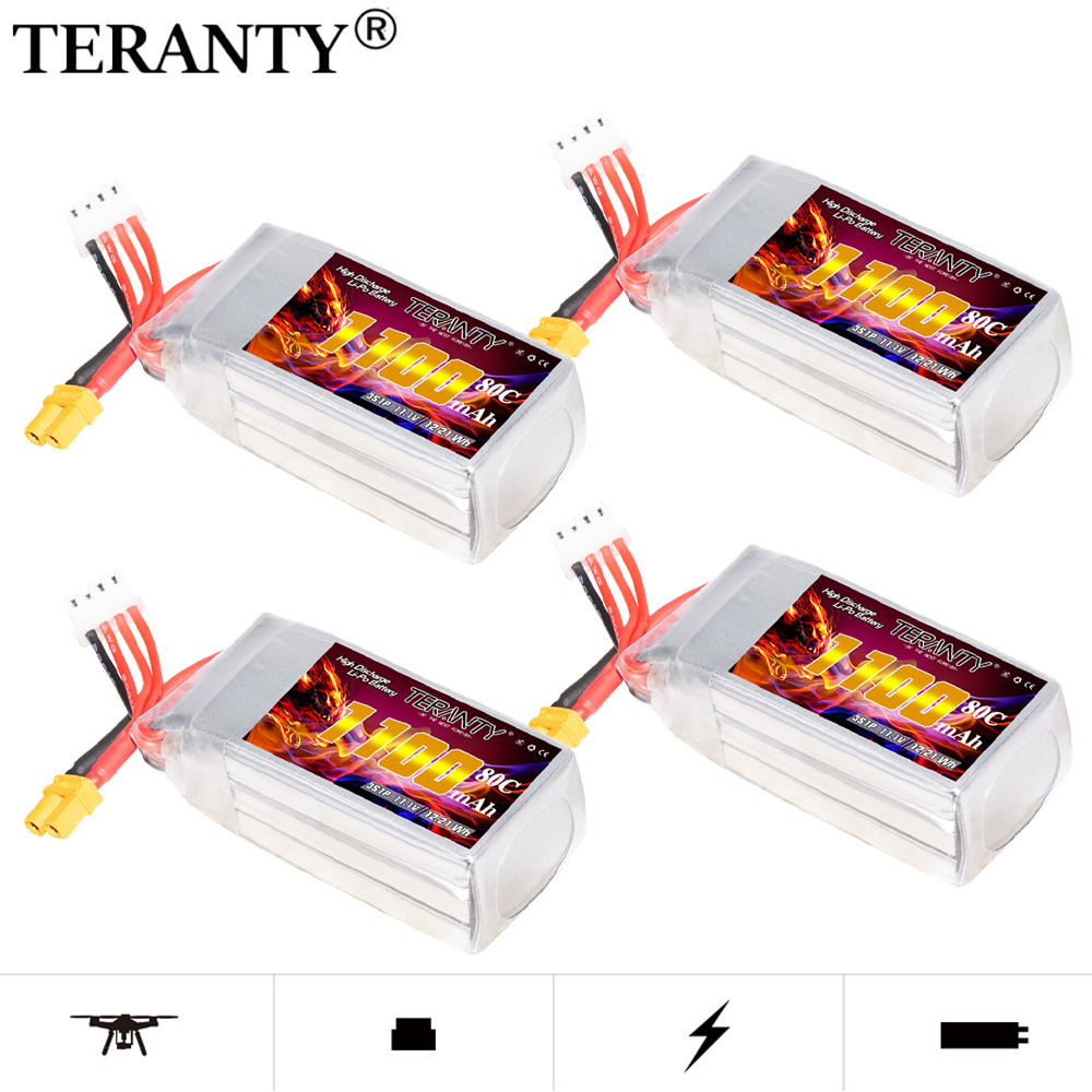 TERANTY 3S 11.1V 1100mAh 80C/1 - đánh giá và giá Drone Battery 3S
