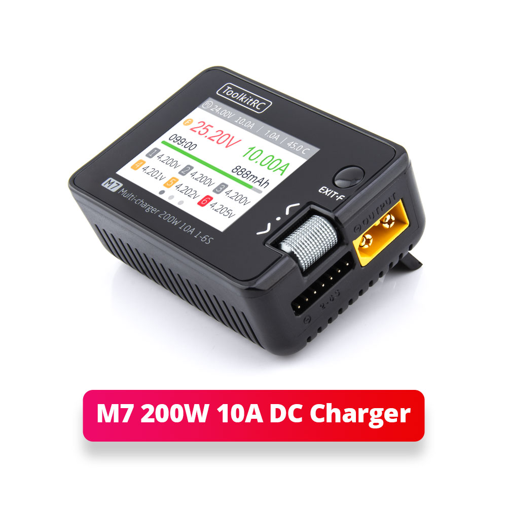 ToolkitRC M7 200W 10A Balance  - đánh giá và giá Drone Battery Voltage Checker