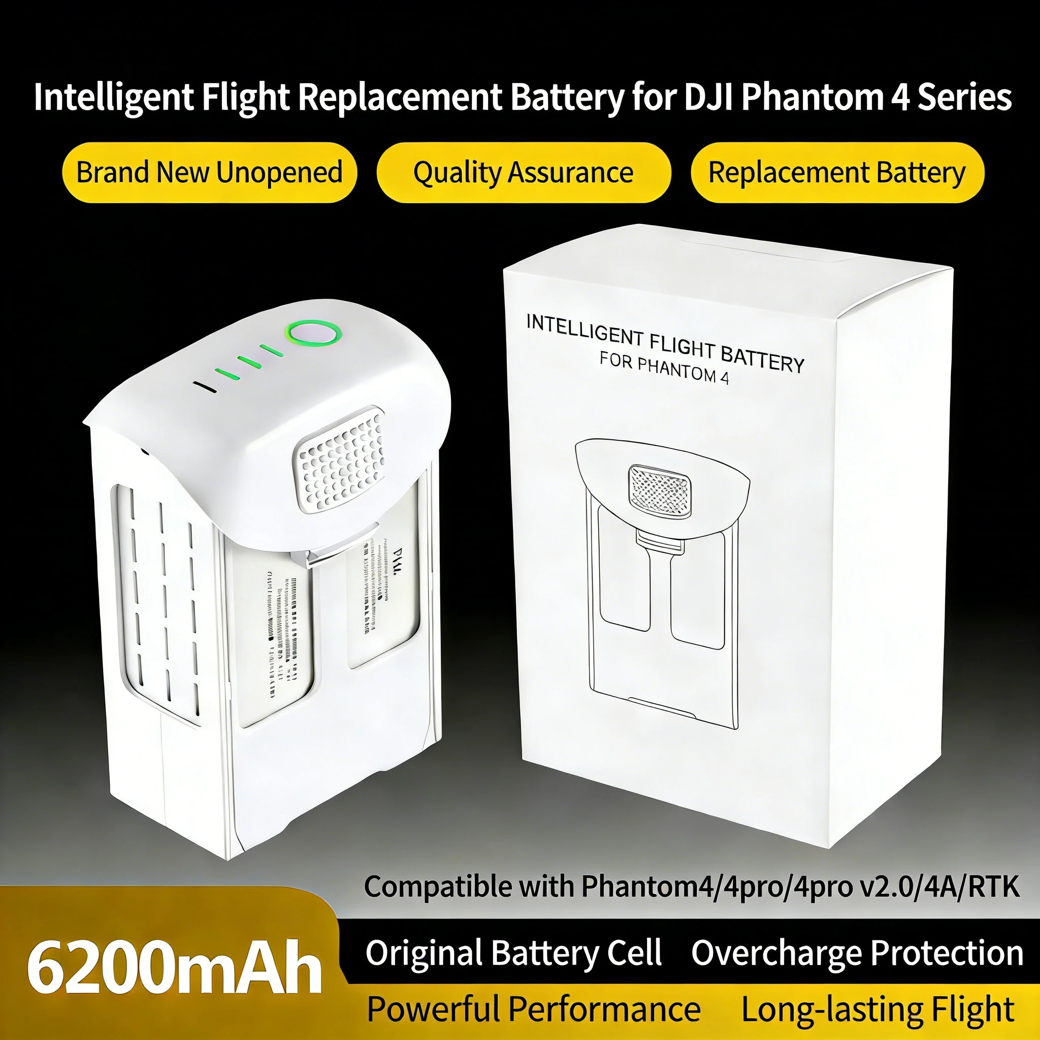New Phantom 4 battery 6200mah  - đánh giá và giá Drone Battery Li-Ion