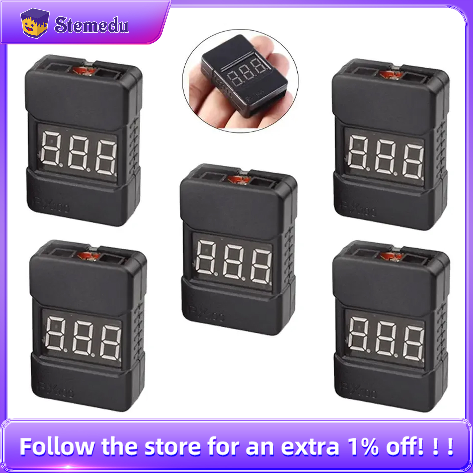 BX100 1-8S Lipo Battery Voltag - đánh giá và giá Drone Battery Alarm