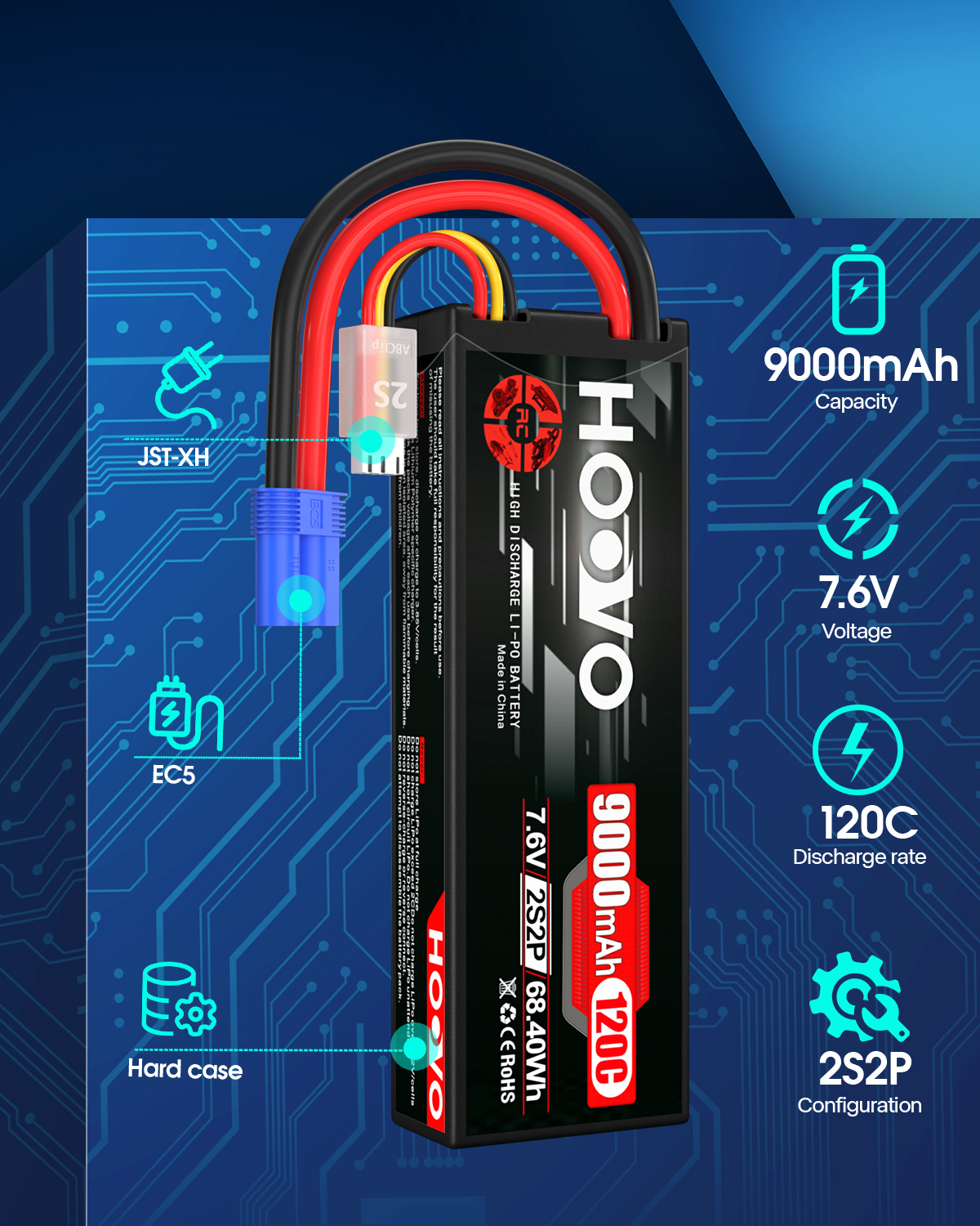 HOOVO 2S 9000mAh RC Battery 7. - đánh giá và giá Drone Battery High Voltage